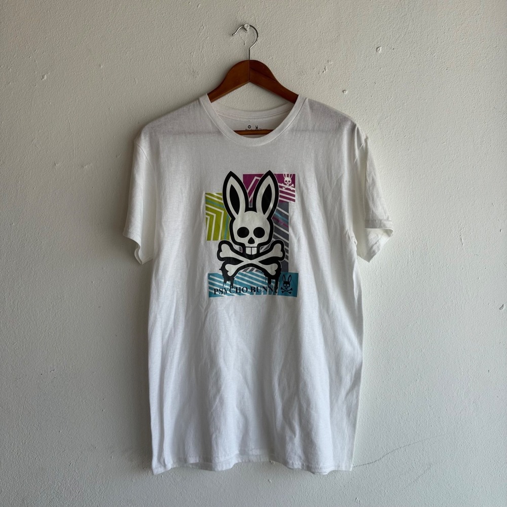 Psycho Bunny Graphic Logo Tshirt White Size Medium